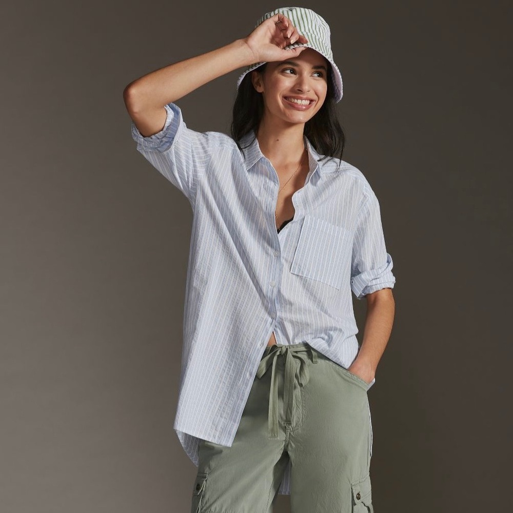 Anthropologie longline button down shirt size XL. NWT.